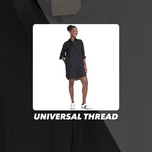 EUC Universal Thread Black Oversized Shirt Dress